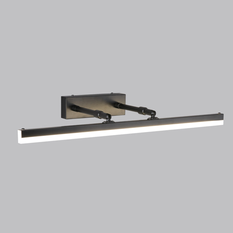 Lámpara de pared recta de metal Estilo nórdico Luz de espejo LED negro para el baño