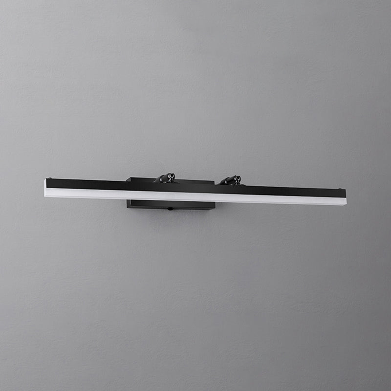 Lámpara de pared recta de metal Estilo nórdico Luz de espejo LED negro para el baño