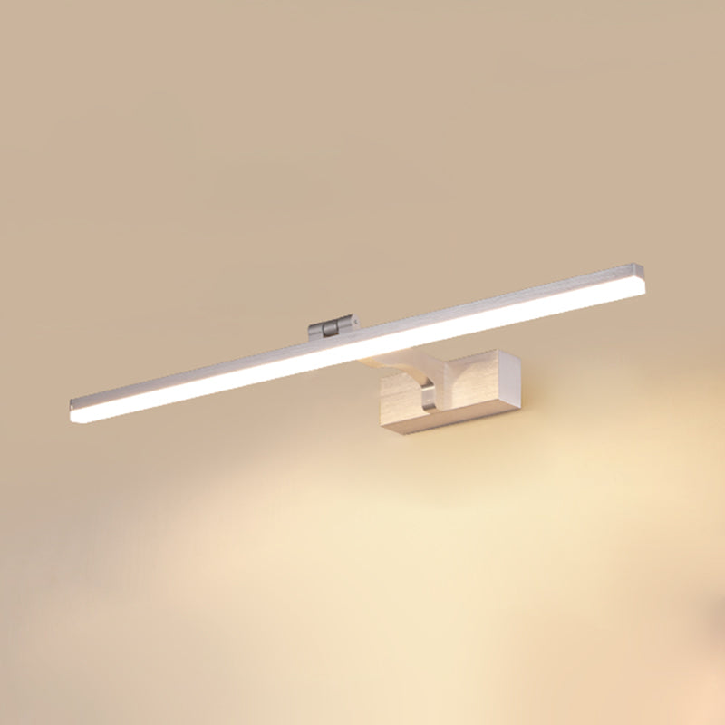 Eenvoud metaal recht spiegel licht modern aluminium 1 lichte wand sconce voor badkamer