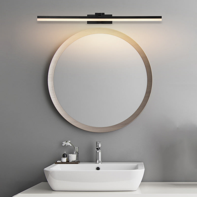 Eenvoud metaal recht spiegel licht modern aluminium 1 lichte wand sconce voor badkamer