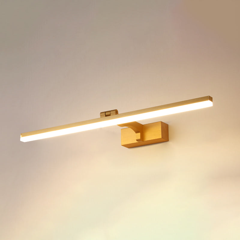 Eenvoud metaal recht spiegel licht modern aluminium 1 lichte wand sconce voor badkamer