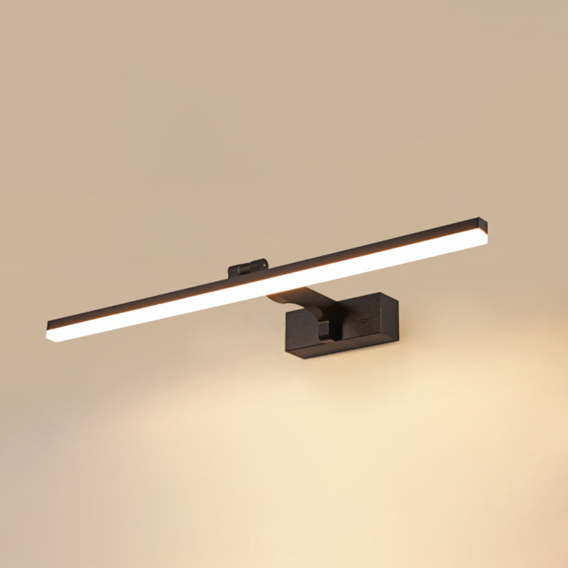 Eenvoud metaal recht spiegel licht modern aluminium 1 lichte wand sconce voor badkamer