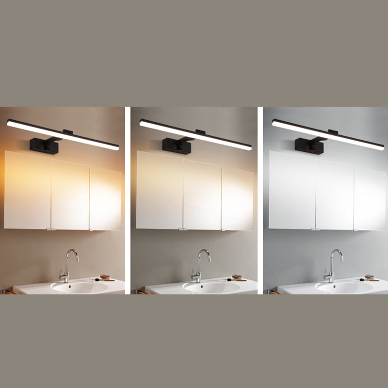 Eenvoud metaal recht spiegel licht modern aluminium 1 lichte wand sconce voor badkamer