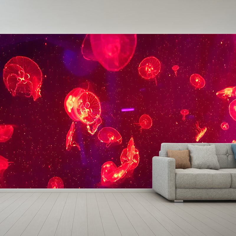 Underwater Creatures Wall Mural for Living Room Moisture Resistant, Customized Size