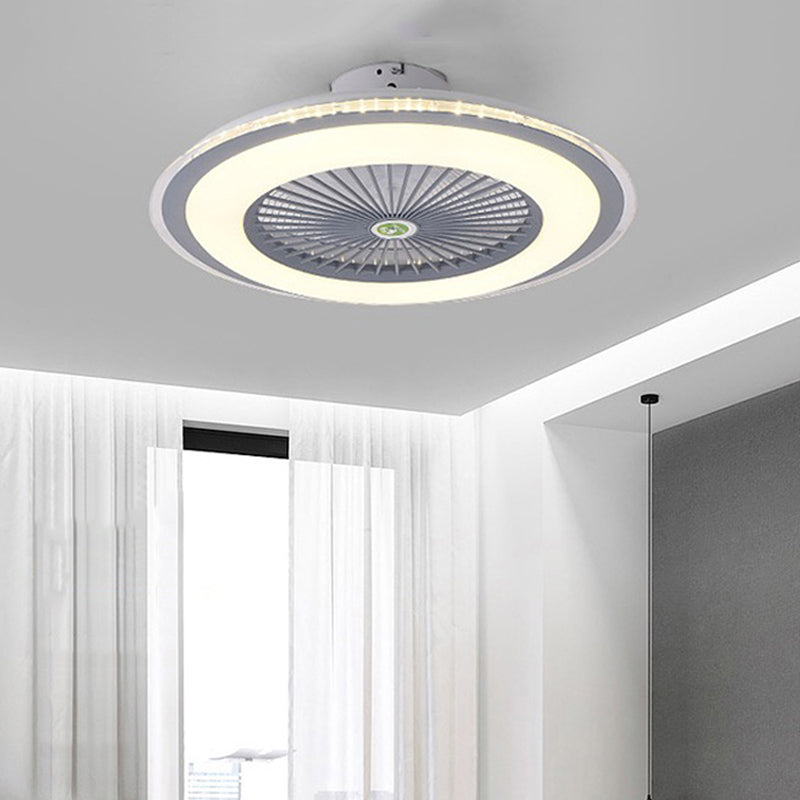 Acrylique circulaire semi semi-rincol Mount modernisme chambre 5 lames ventilateur de plafond LED Light dans le café gris / blanc / foncé, 23,5 "W