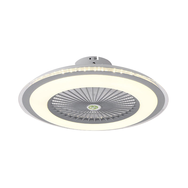 Acrylique circulaire semi semi-rincol Mount modernisme chambre 5 lames ventilateur de plafond LED Light dans le café gris / blanc / foncé, 23,5 "W