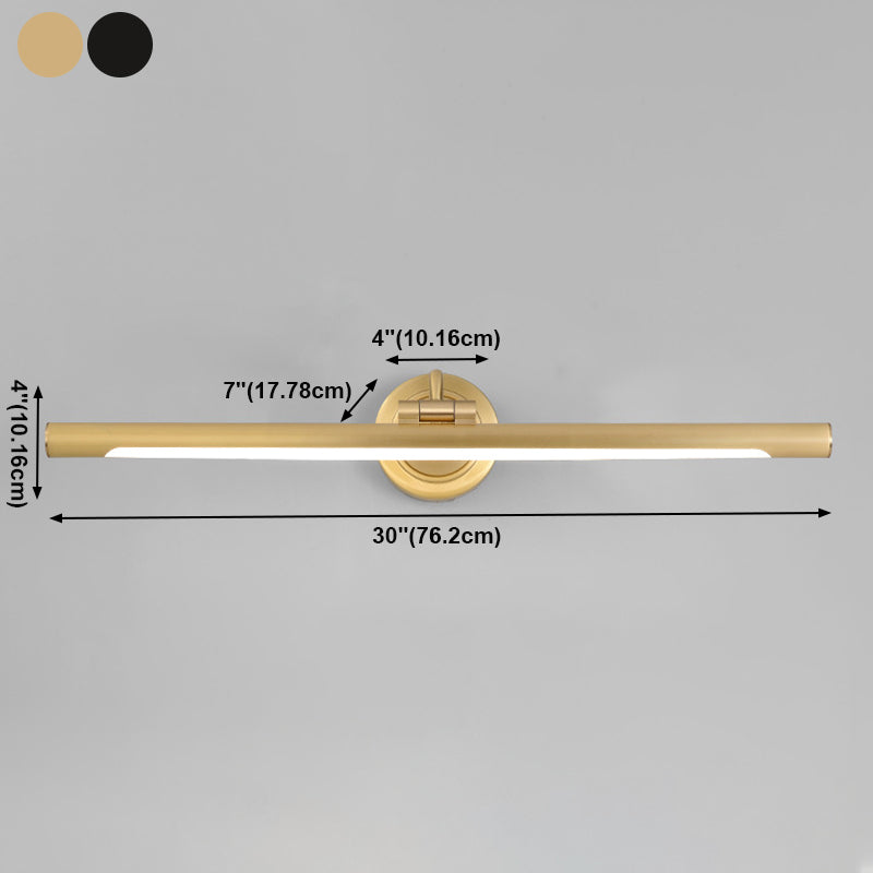 Luces modernas de lámpara lineal Luz de lámpara de cobre Mirror de tocador con sombra acrílica