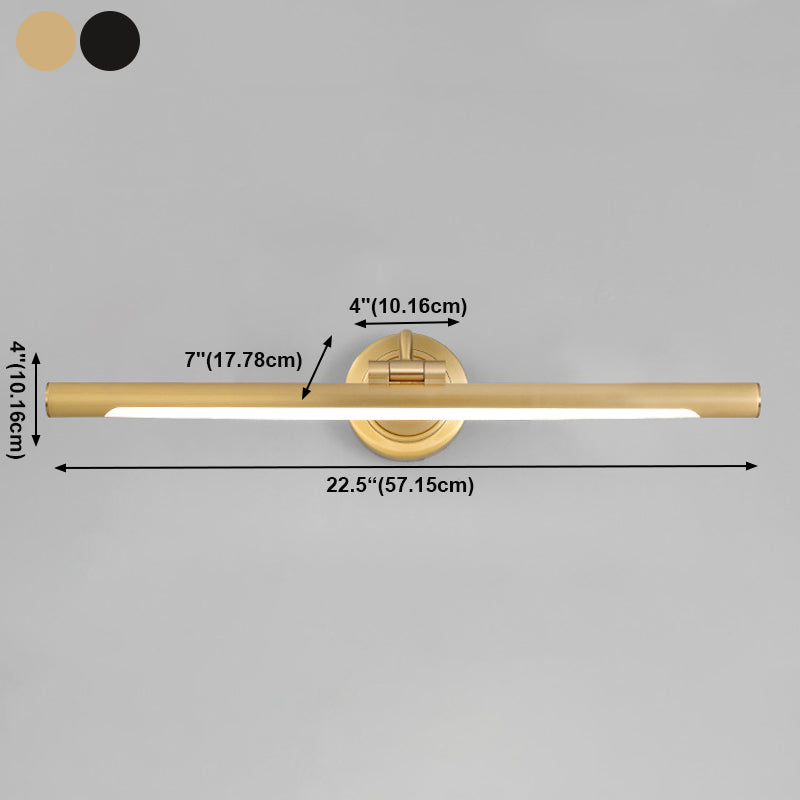 Luces modernas de lámpara lineal Luz de lámpara de cobre Mirror de tocador con sombra acrílica