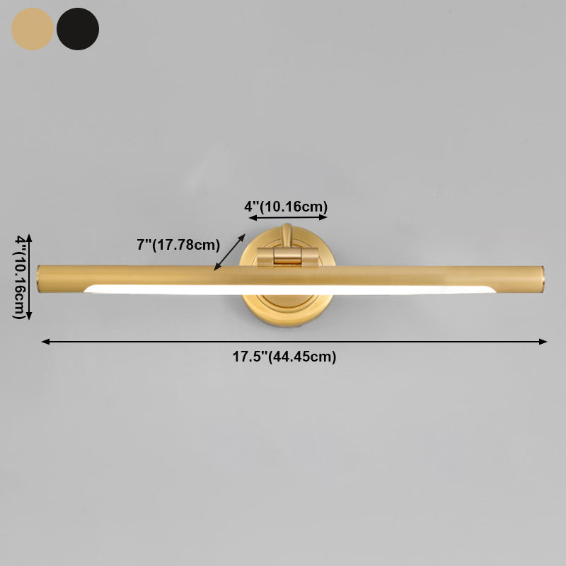 Luces modernas de lámpara lineal Luz de lámpara de cobre Mirror de tocador con sombra acrílica