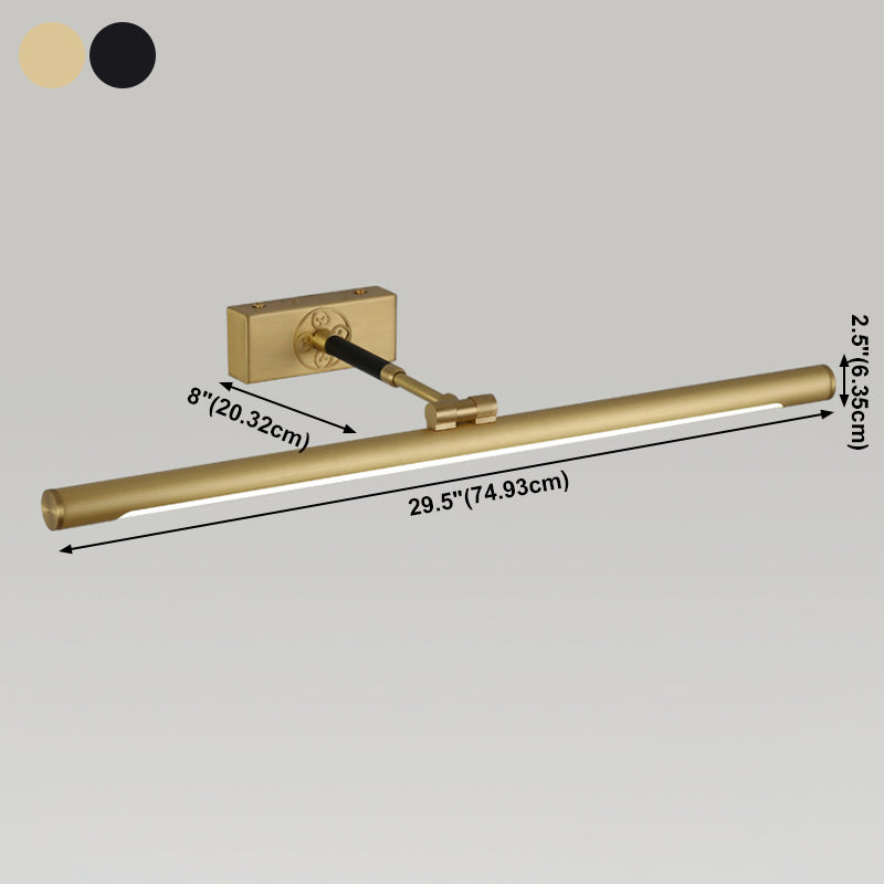 Accesorios de iluminación de tocador lineal modernos Iluminación de pared de cobre con sombra acrílica