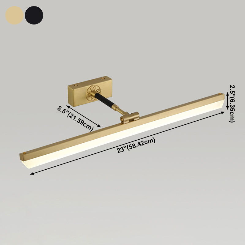 Accesorios de iluminación de tocador lineal modernos Iluminación de pared de cobre con sombra acrílica