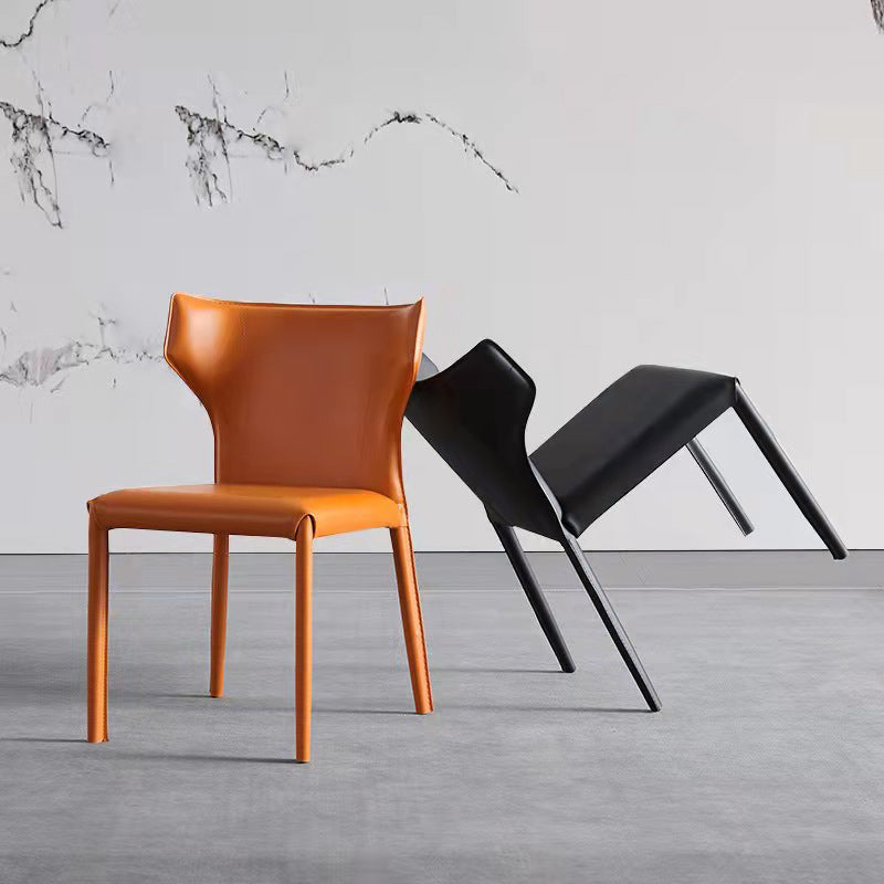 Sedia da pranzo a sella a sella contemporanea sedia a Wingback (set di 2)