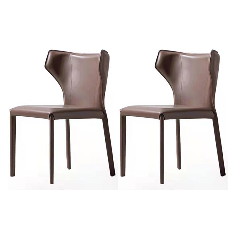 Sedia da pranzo a sella a sella contemporanea sedia a Wingback (set di 2)