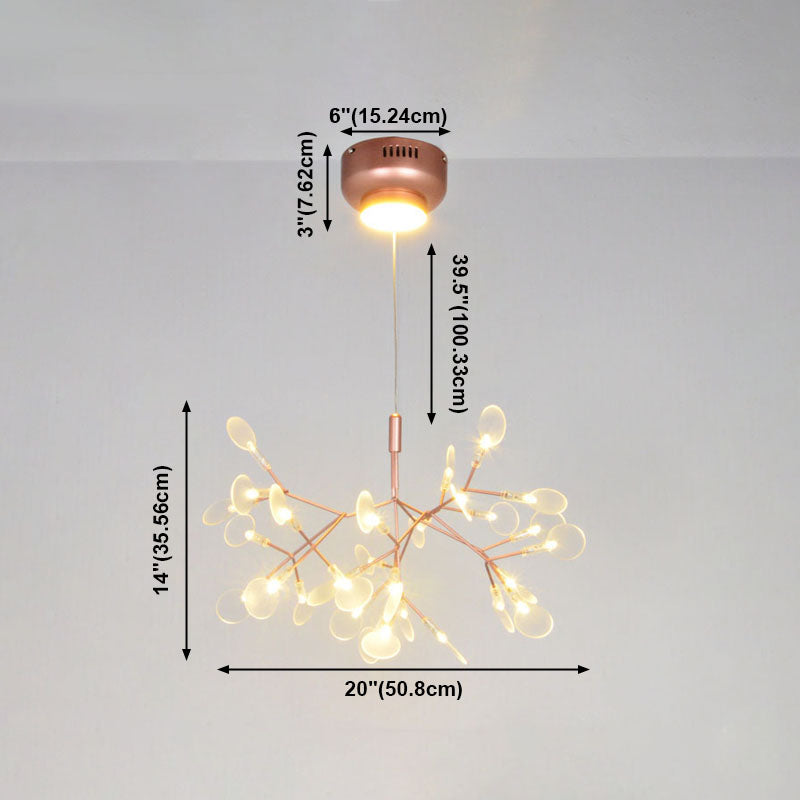 Lampade del lampadario Glowworm Lights moderni a sospensione a sospensione con ombra acrilica