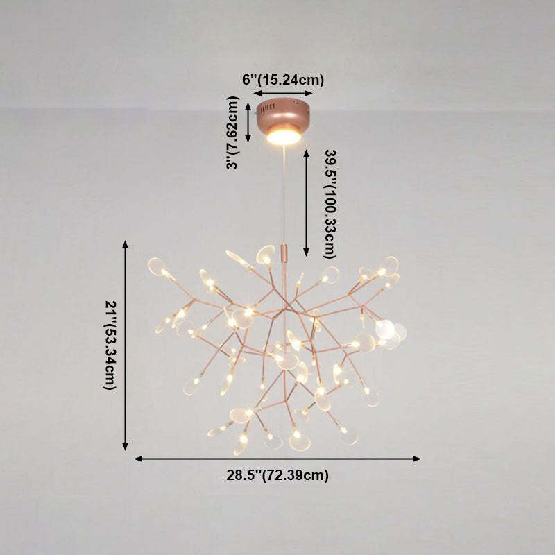 Lampade del lampadario Glowworm Lights moderni a sospensione a sospensione con ombra acrilica