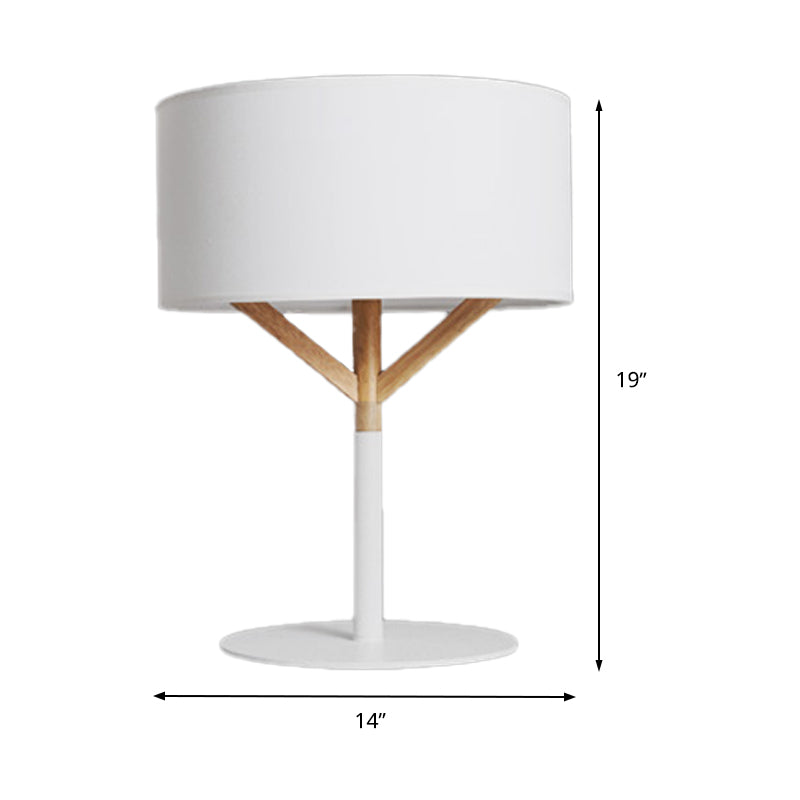 Lampe à teint à face droite Tabillard moderniste tissu 1 Livre de lecture de bulbe Lumière en blanc