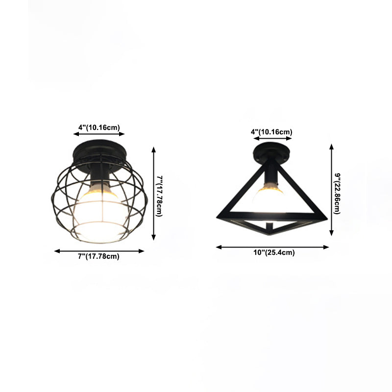 Industriële geometrische spoelbevestiging plafondverlichting metaal 1 licht semi -spoelbevestiging verlichting