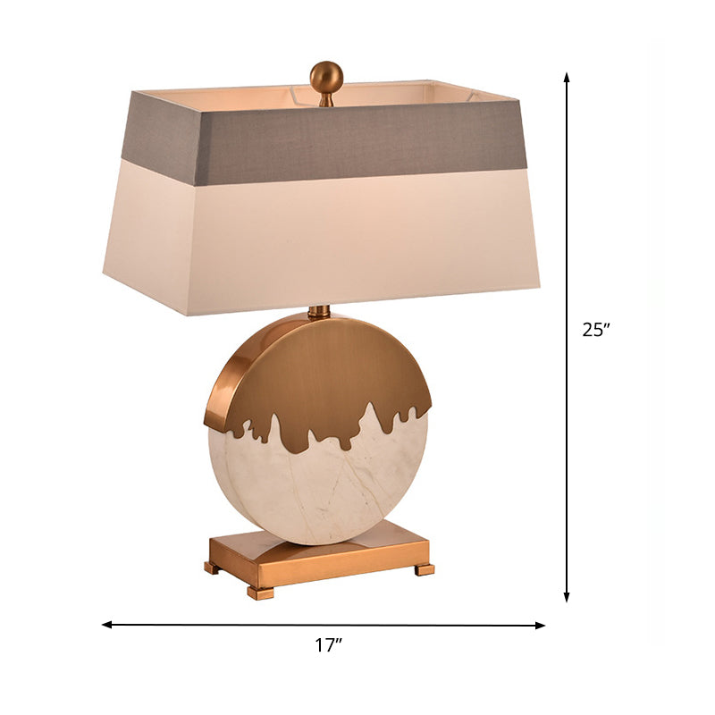 1 Head Bedroom Task Lighting Modern Gold Nightstand Lamp with Pagoda Fabric Shade