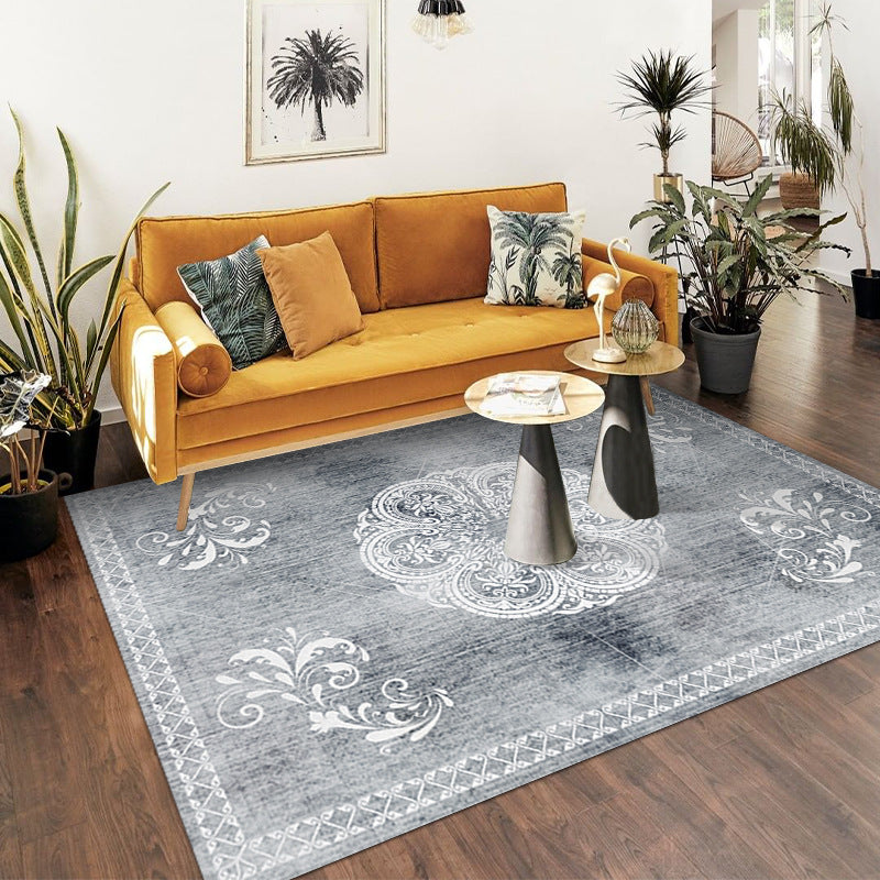 Brown Traditional Rug Polyester Graphic Rug Non-Slip Backing Rug for Living Room