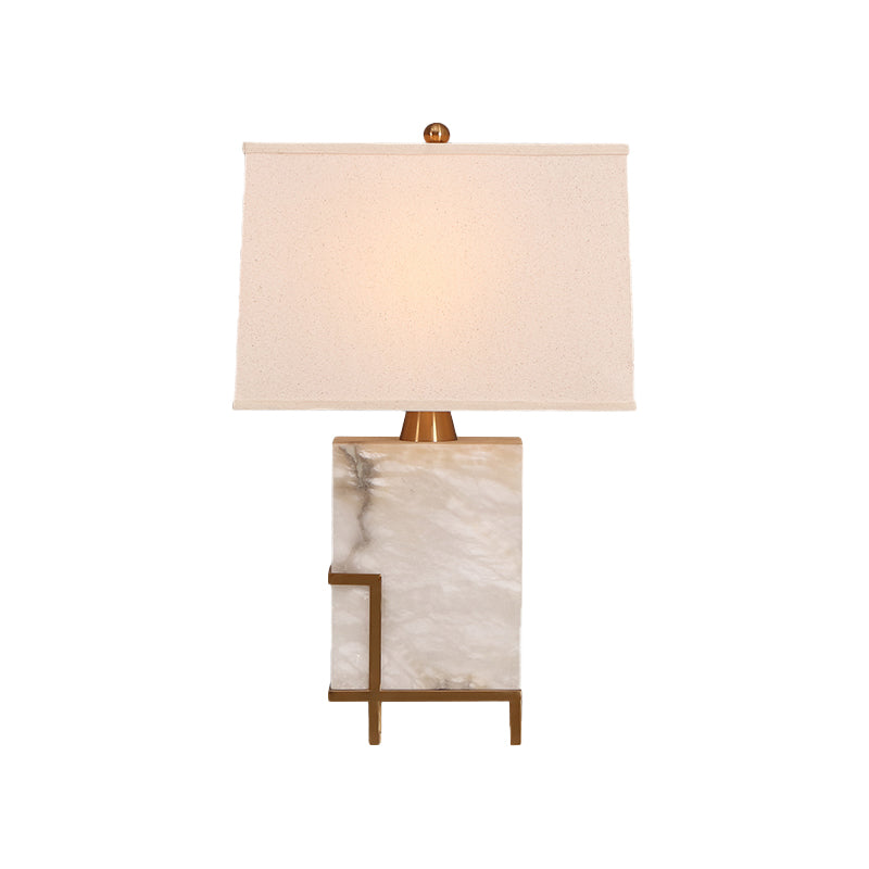 Modernism 1 Bulb Task Lighting White Tapered Reading Book Light with Fabric Shade