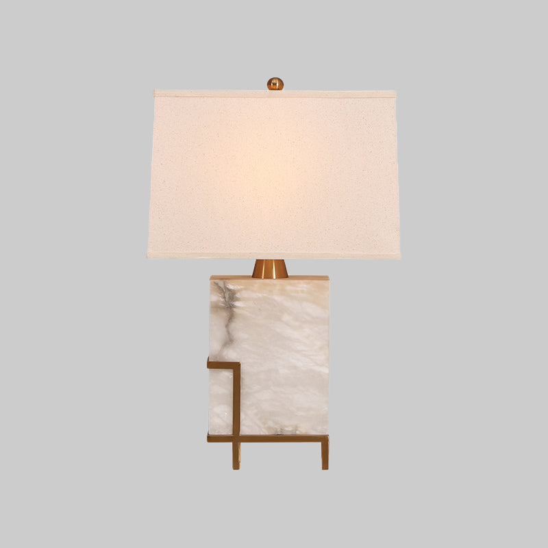 Modernism 1 Bulb Task Lighting White Tapered Reading Book Light with Fabric Shade