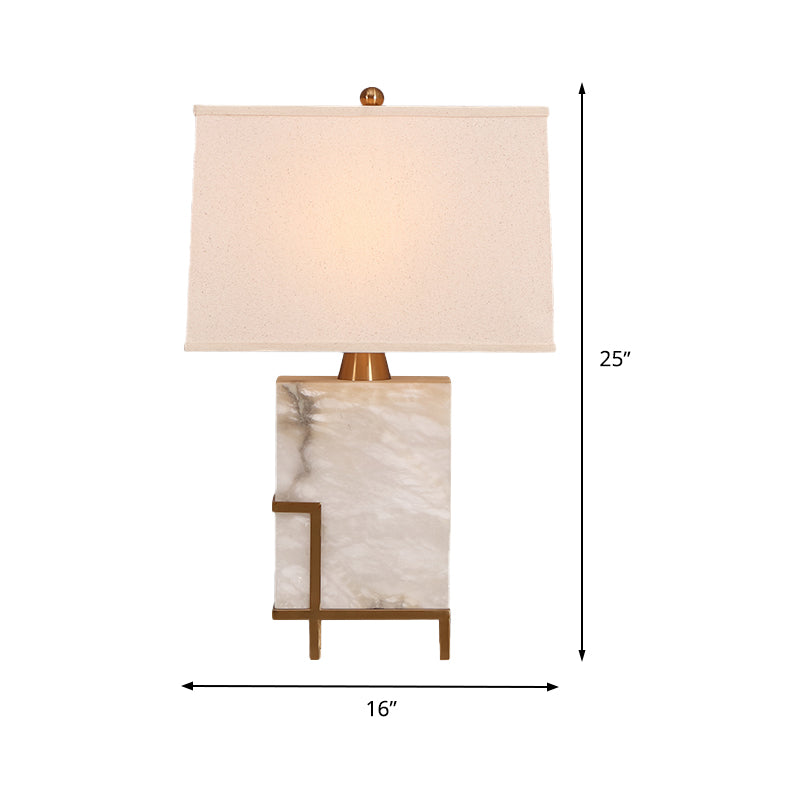 Modernism 1 Bulb Task Lighting White Tapered Reading Book Light with Fabric Shade