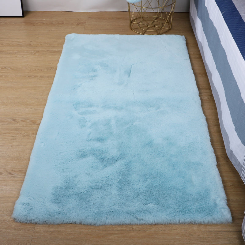 Tapis de salon en fantaisie Couleur solide Polyester Area Tapis de soins de soins faciles