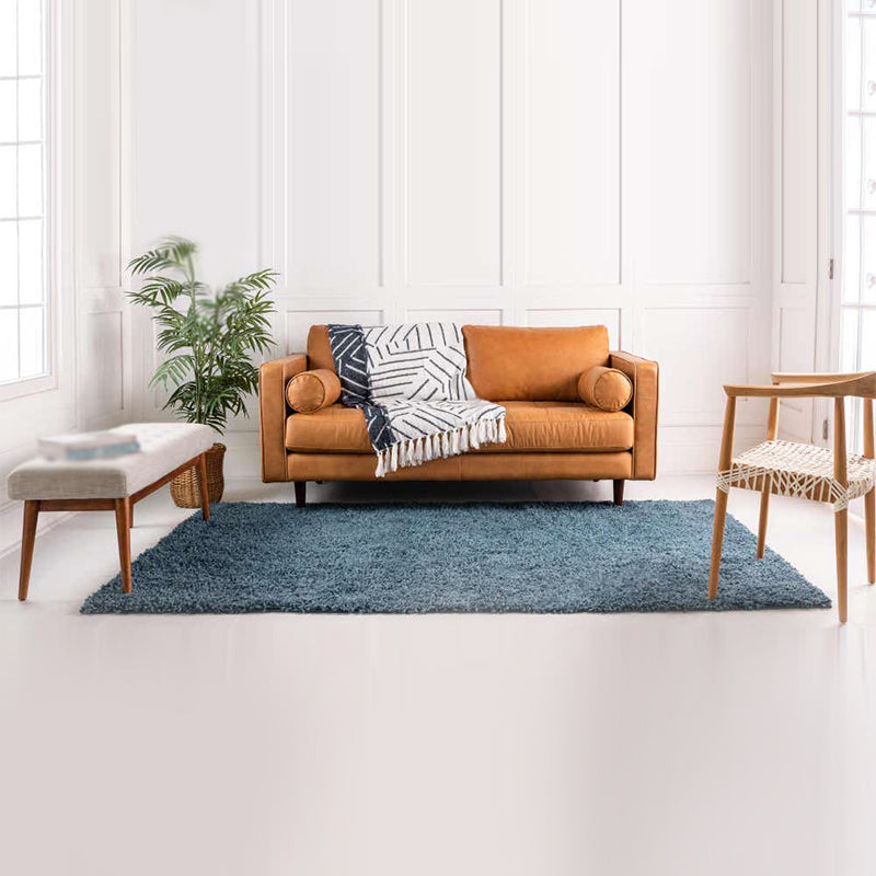 Tappeto in poliestere a colore solido moderno moderno marrone per soggiorno