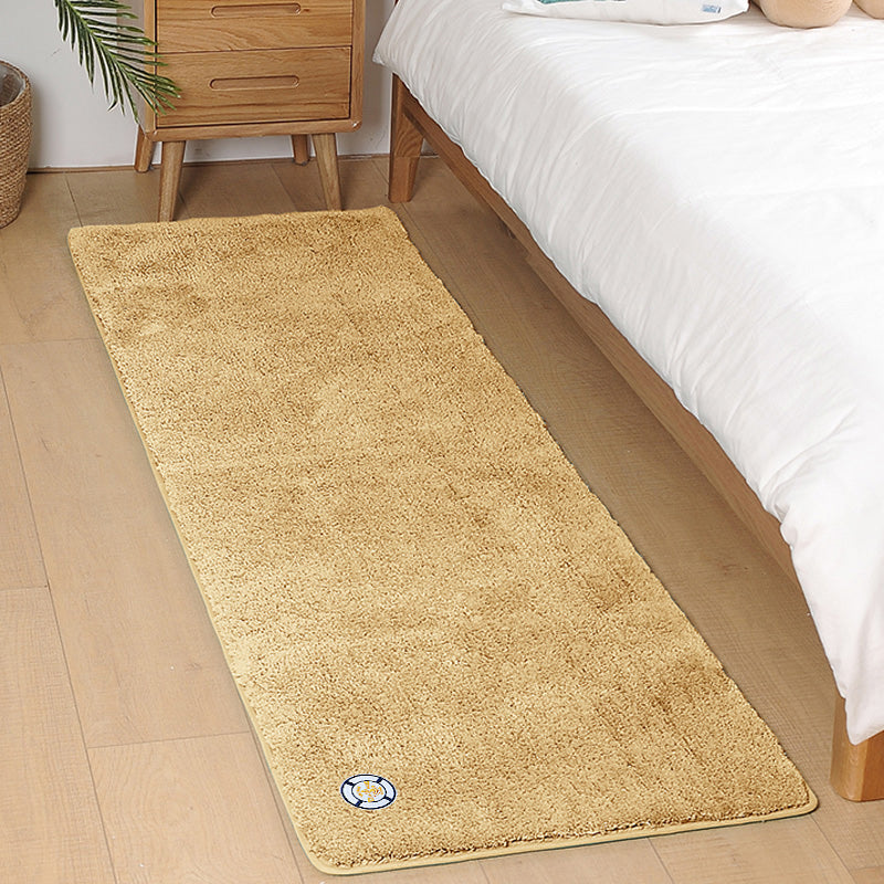 Blue Living Room Area Rug Solid Color Polyester Area Carpet Anti-Slip Easy Care Rug for Bedroom