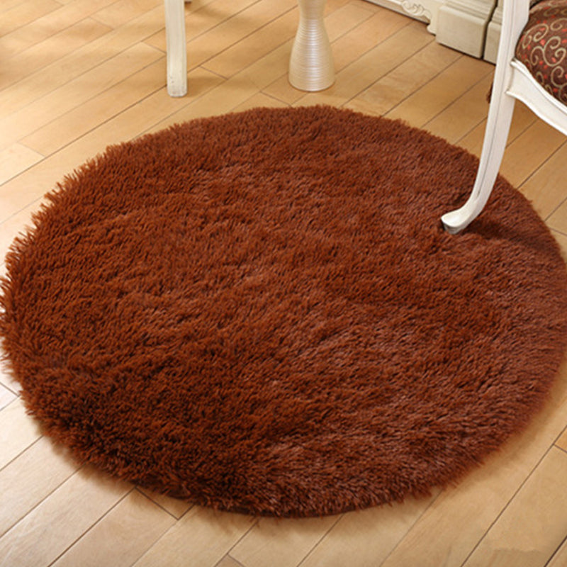 Camel Casual Rug Blending Solid Color Rug Non-Slip Backing Rug for Living Room