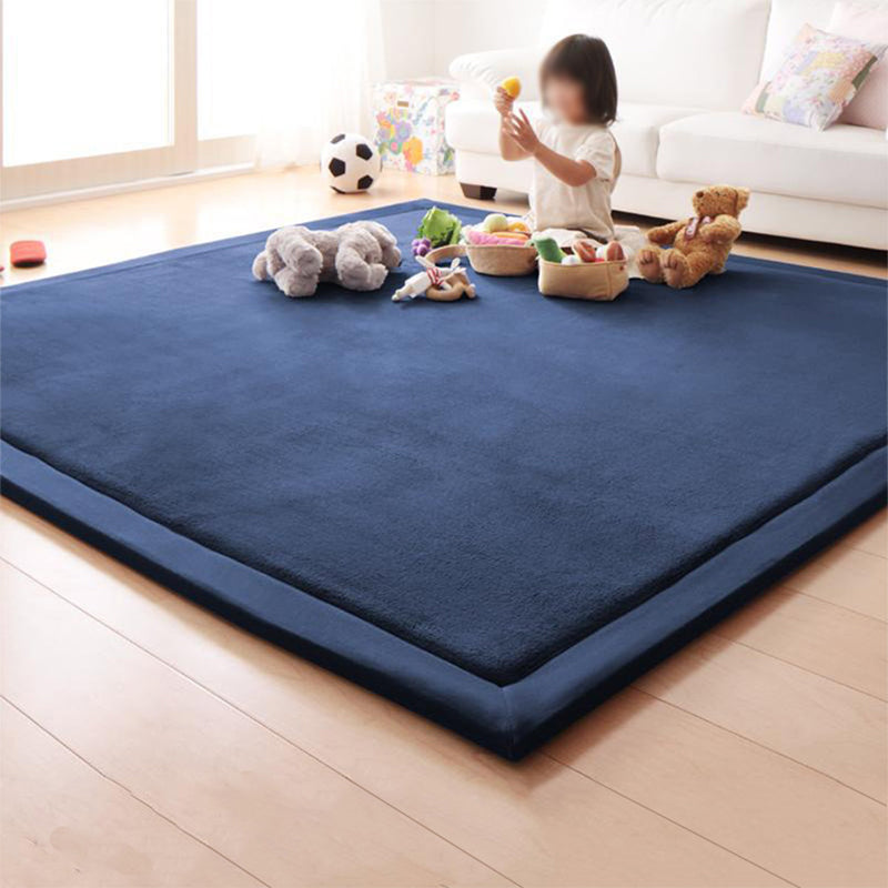 Tapis de salon en fantaisie Couleur solide Polyester Area Tapis Risqueur résistant aux taches