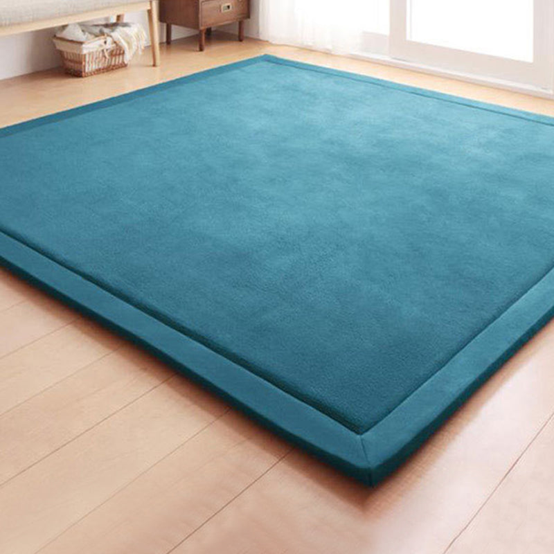 Tapis de salon en fantaisie Couleur solide Polyester Area Tapis Risqueur résistant aux taches