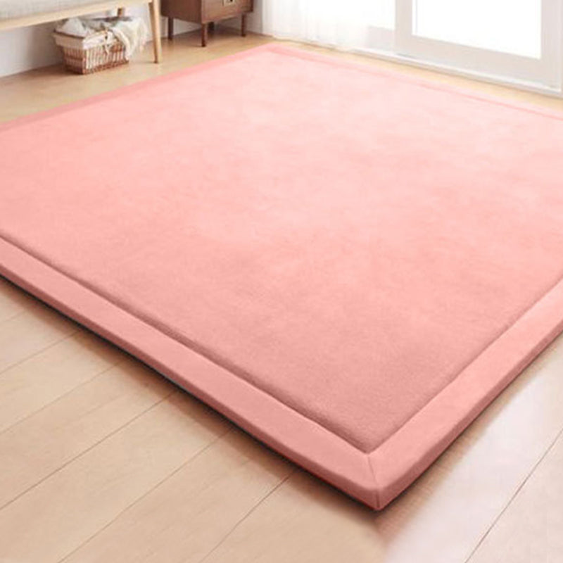 Tapis de salon en fantaisie Couleur solide Polyester Area Tapis Risqueur résistant aux taches