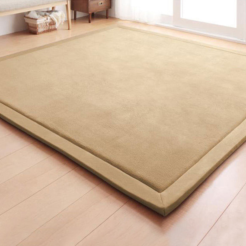 Tapis de salon en fantaisie Couleur solide Polyester Area Tapis Risqueur résistant aux taches