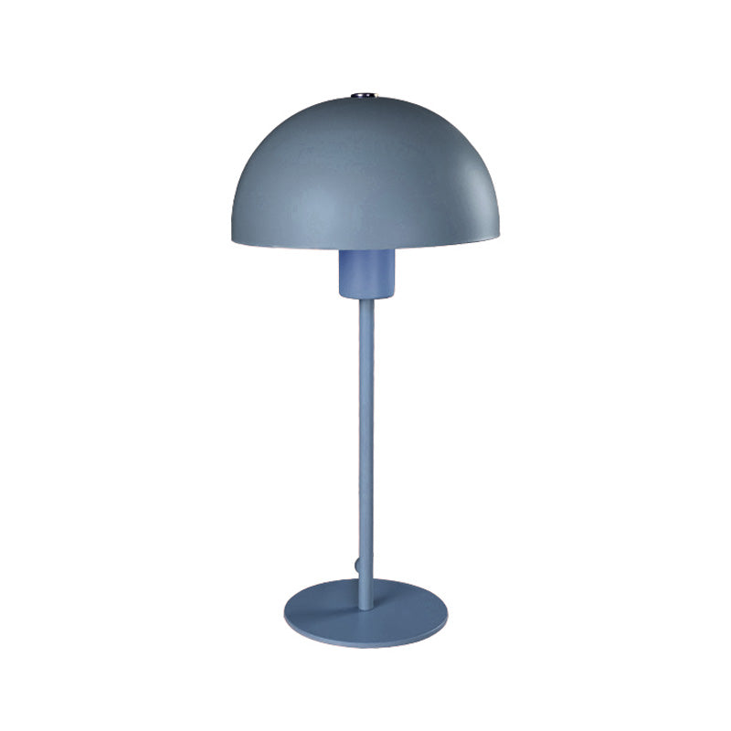 1 Head Study Task Lighting Mocaron Blue Small Desk Lamp with Hemisphere Metal Shade