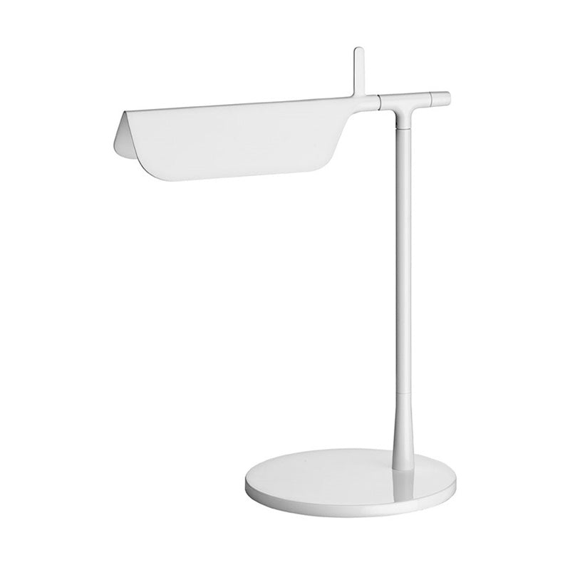 LED Triangular Desk Light Contemporary Metal Nightstand Lamp in White for Bedroom