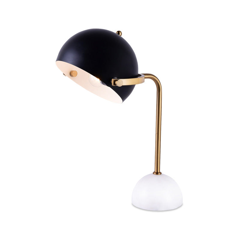 Dome Task Lighting Modernism Metal 1 Head Black Reading Book Light with Curved Arm