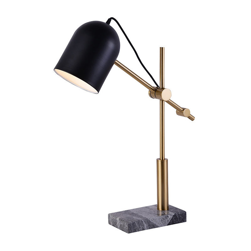 Modern Cylinder Table Light Metal 1 Bulb Small Desk Lamp in Black with Rotating Node