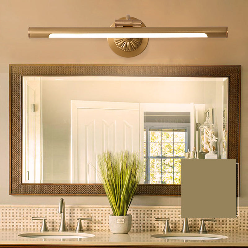 Luz de espejo de tiras de latón estilo americano impermeable 1 lámpara de pared ligera para el baño