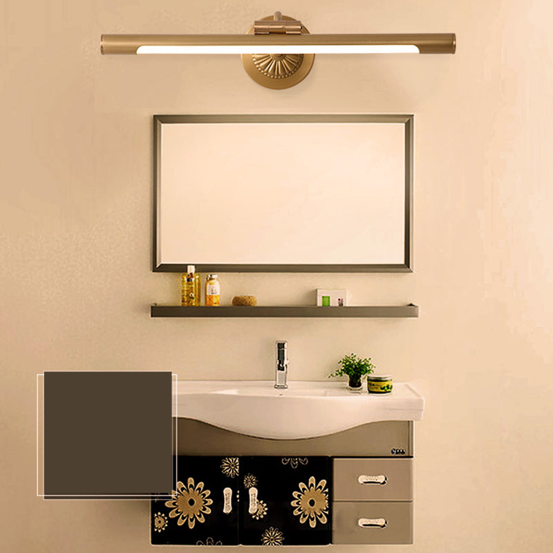 Luz de espejo de tiras de latón estilo americano impermeable 1 lámpara de pared ligera para el baño