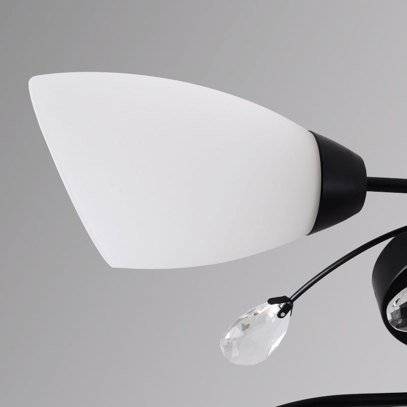 Eenvoudige stijl spoelbevestiging plafond verlichtingsarmaturen LED -plafondlamp met glazen schaduw