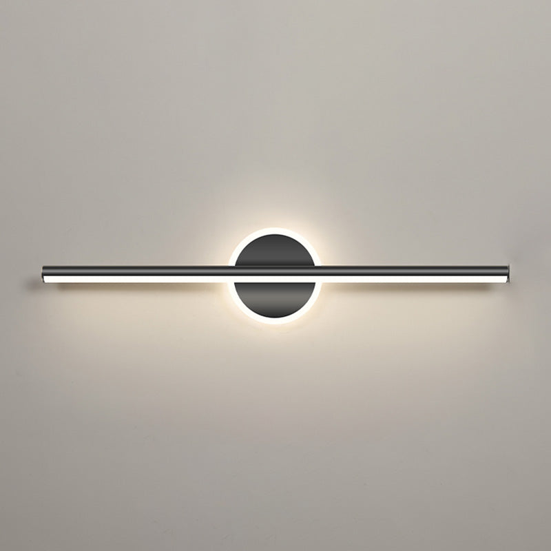Striscia nera Mirror Minimalist Light Nordic Style 1 Light Vanity Light per camera da letto