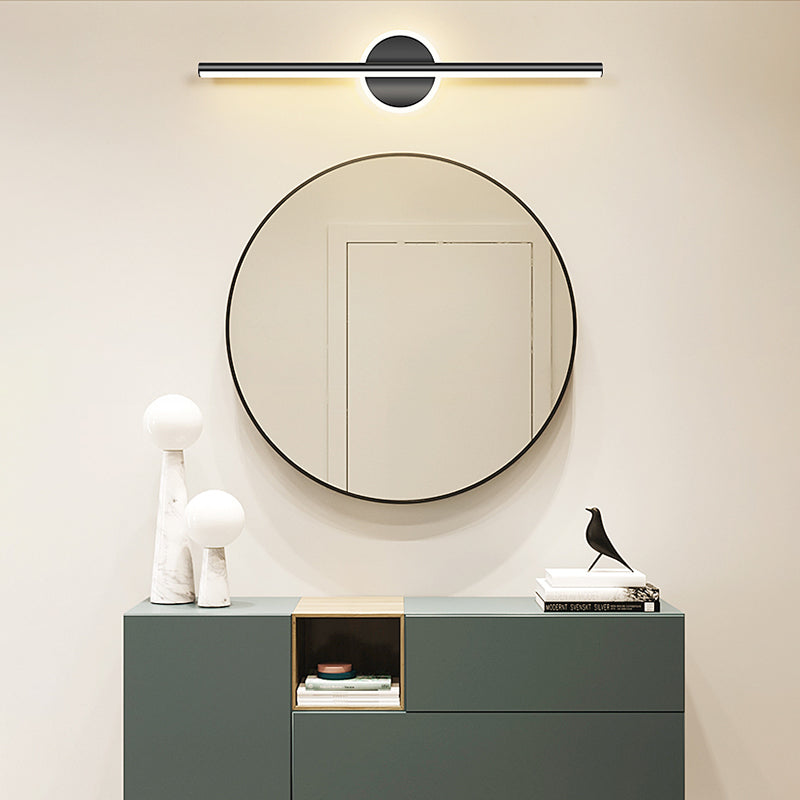 Striscia nera Mirror Minimalist Light Nordic Style 1 Light Vanity Light per camera da letto