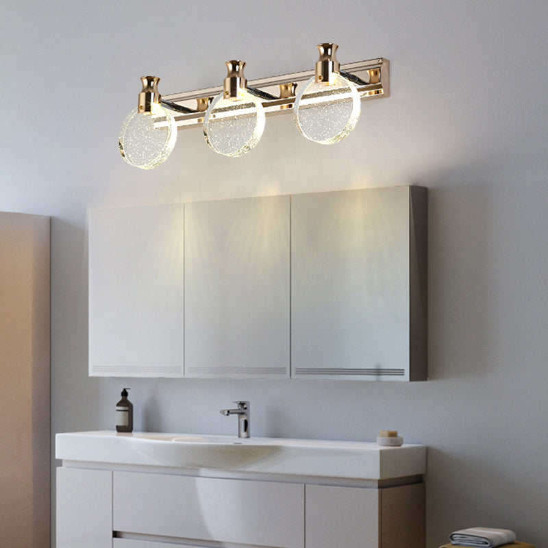 Moderne stijl spiegellicht multi-head led ijdelheid licht met kristal voor toilet