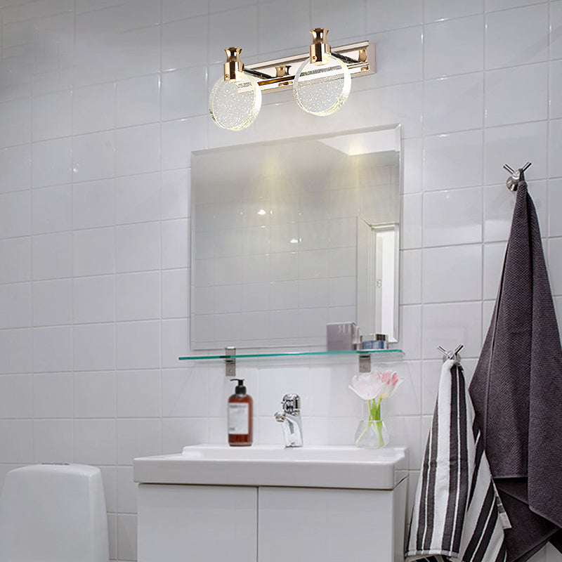 Moderne stijl spiegellicht multi-head led ijdelheid licht met kristal voor toilet