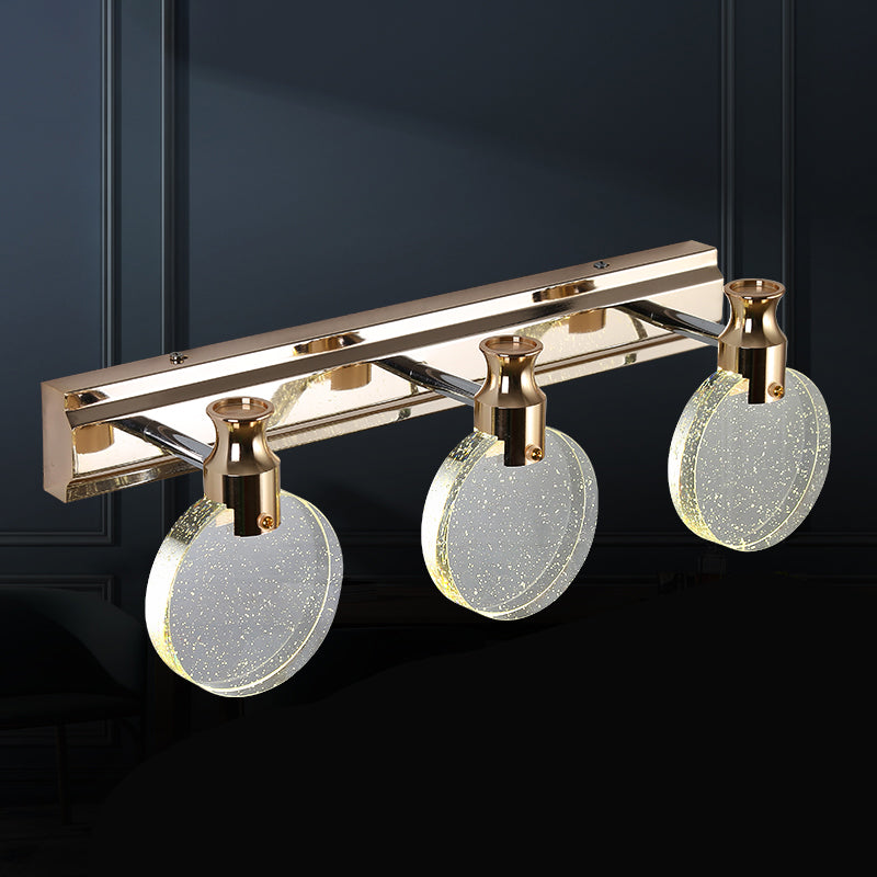 Moderne stijl spiegellicht multi-head led ijdelheid licht met kristal voor toilet