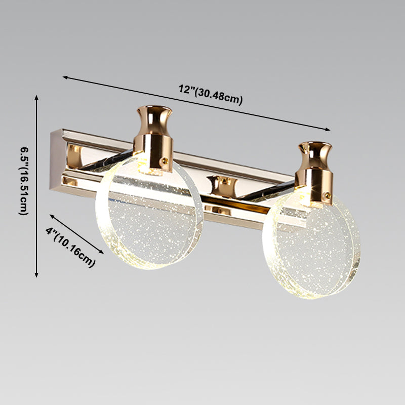 Moderne stijl spiegellicht multi-head led ijdelheid licht met kristal voor toilet