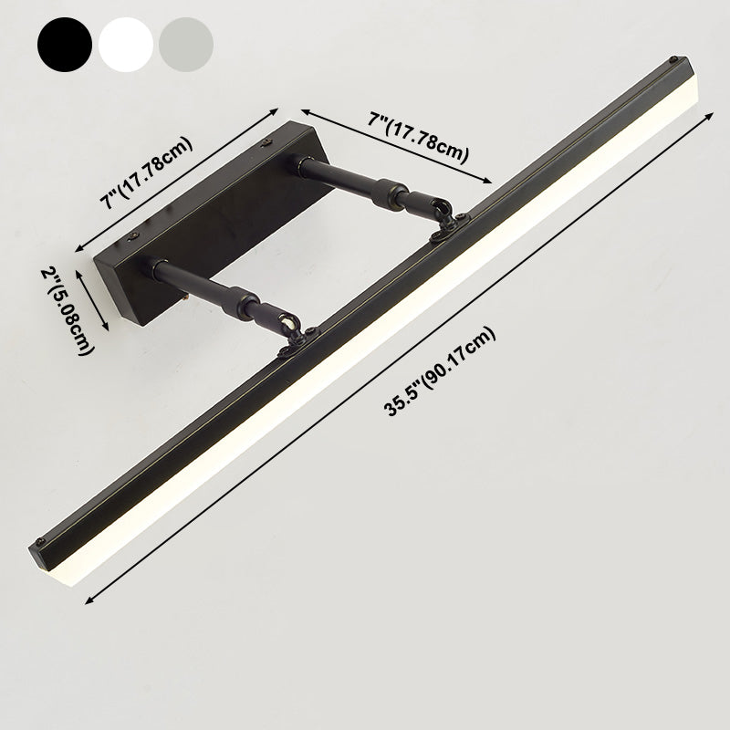 Lámpara de pared extensible de la tira de metal Luz de espejo LED colorido moderno para el baño