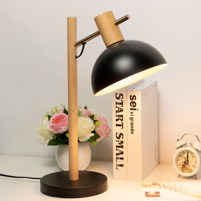 Modernism Hemisphere Task Lighting Metallic 1 Bulb Reading Lamp in Black for Study