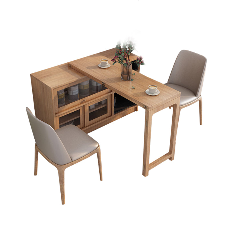 Mesa de comedor rectángulo de 47.2 pulgadas de mediados de siglo de dos colores Mesa extensible de madera maciza